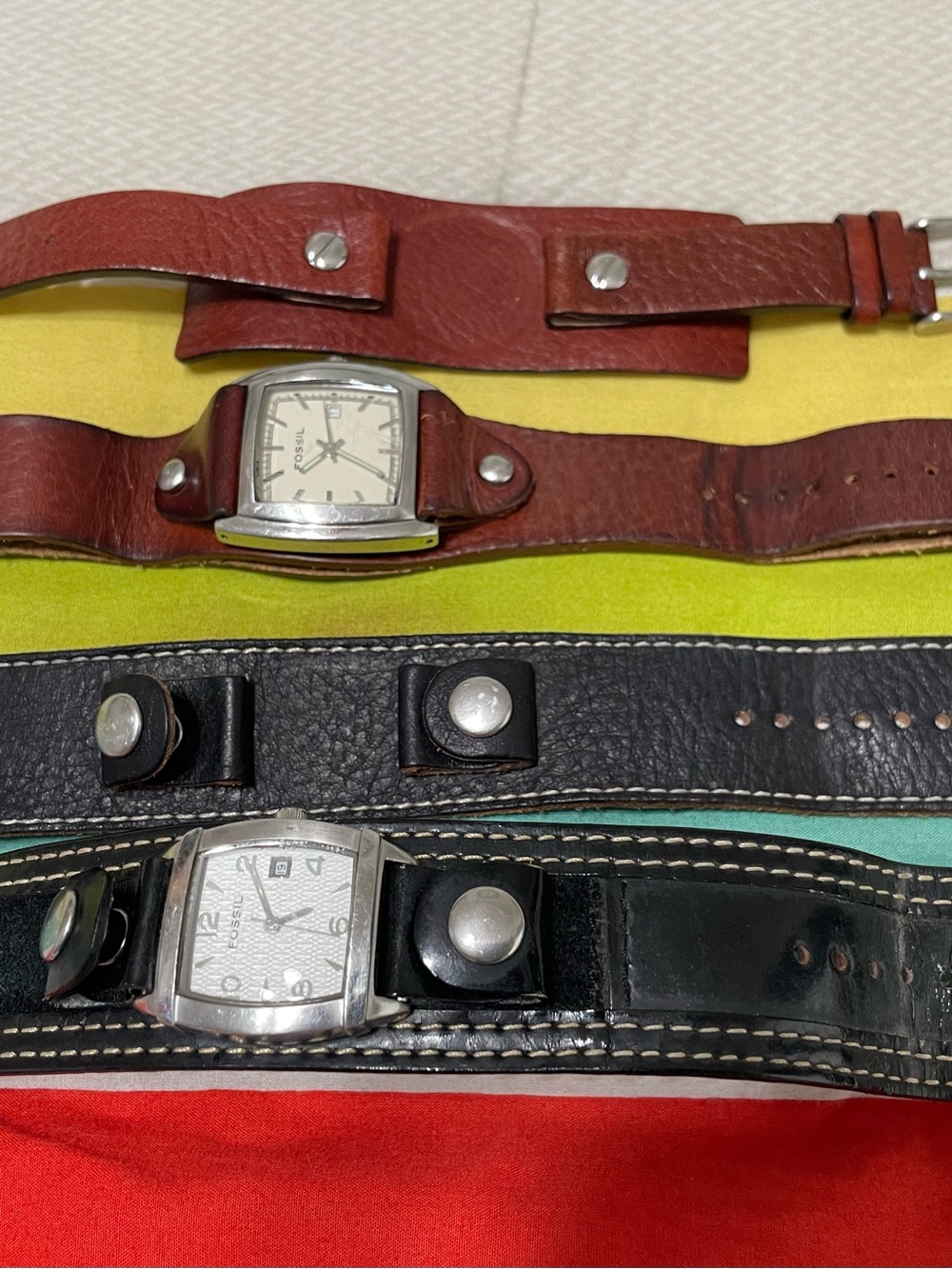 Fossil Lot 2 Watches 2 Bands